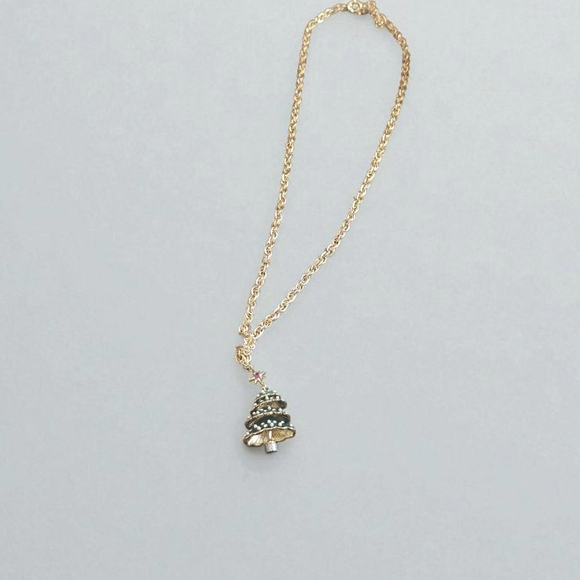 Talbots Gold Christmas Tree Pendant Necklace - Picture 1 of 6